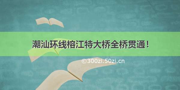 潮汕环线榕江特大桥全桥贯通！