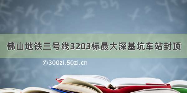 佛山地铁三号线3203标最大深基坑车站封顶