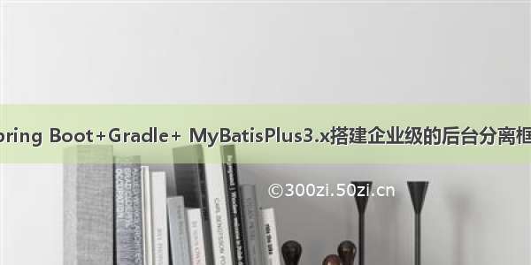 Spring Boot+Gradle+ MyBatisPlus3.x搭建企业级的后台分离框架