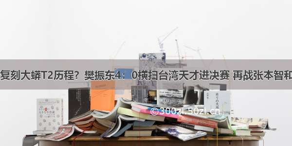 复刻大蟒T2历程？樊振东4：0横扫台湾天才进决赛 再战张本智和