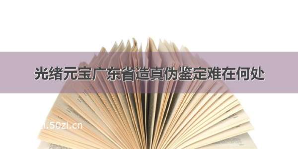 光绪元宝广东省造真伪鉴定难在何处