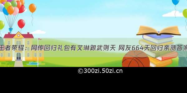 王者荣耀：网传回归礼包有艾琳跟武则天 网友664天回归亲测答案