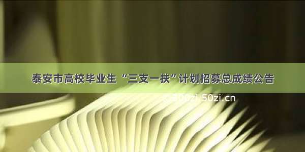 泰安市高校毕业生 “三支一扶”计划招募总成绩公告