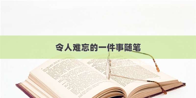 令人难忘的一件事随笔