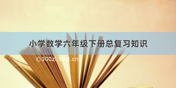 小学数学六年级下册总复习知识