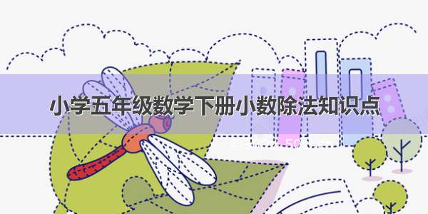 小学五年级数学下册小数除法知识点