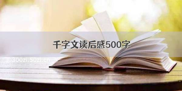 千字文读后感500字