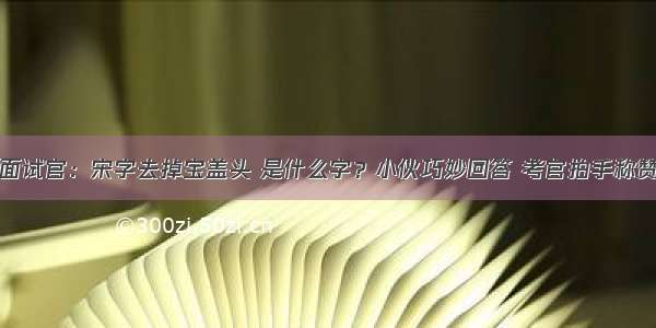 面试官：宋字去掉宝盖头 是什么字？小伙巧妙回答 考官拍手称赞