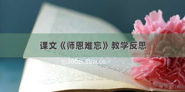 课文《师恩难忘》教学反思