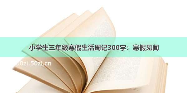 小学生三年级寒假生活周记300字：寒假见闻