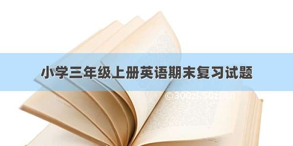 小学三年级上册英语期末复习试题