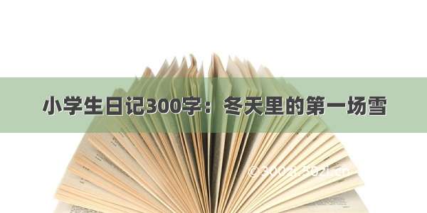 小学生日记300字：冬天里的第一场雪