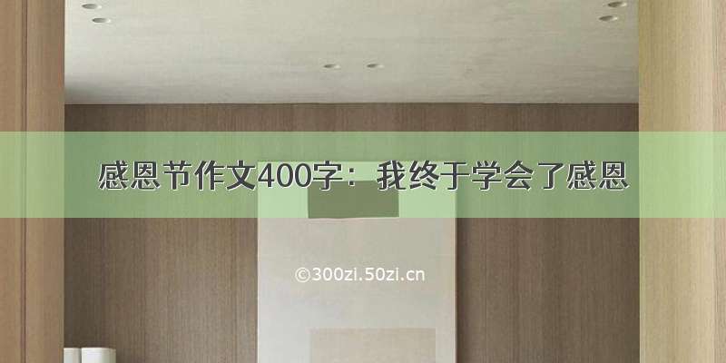 感恩节作文400字：我终于学会了感恩