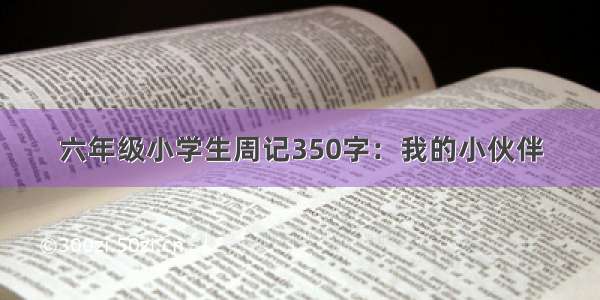 六年级小学生周记350字：我的小伙伴