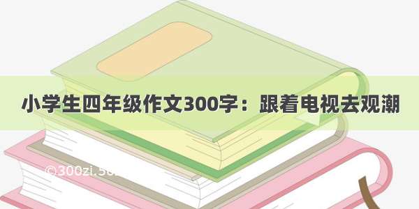 小学生四年级作文300字：跟着电视去观潮