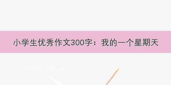 小学生优秀作文300字：我的一个星期天