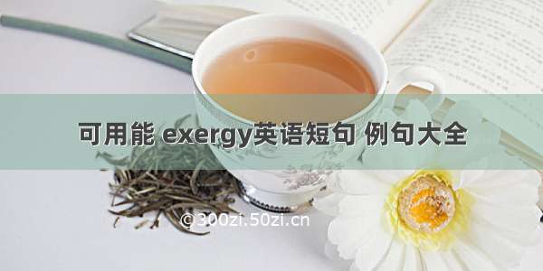 可用能 exergy英语短句 例句大全