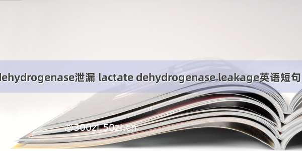 lactate dehydrogenase泄漏 lactate dehydrogenase leakage英语短句 例句大全