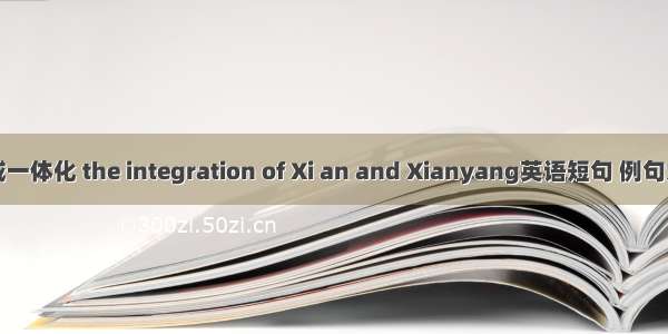 西咸一体化 the integration of Xi an and Xianyang英语短句 例句大全