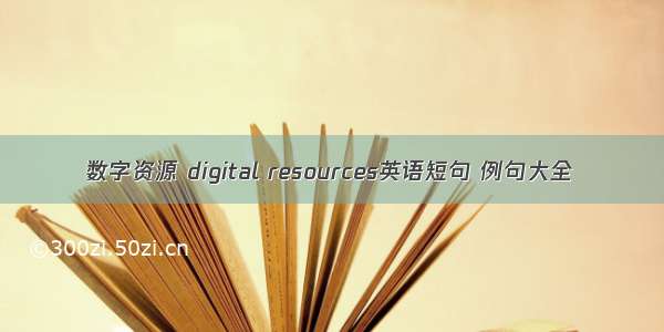 数字资源 digital resources英语短句 例句大全