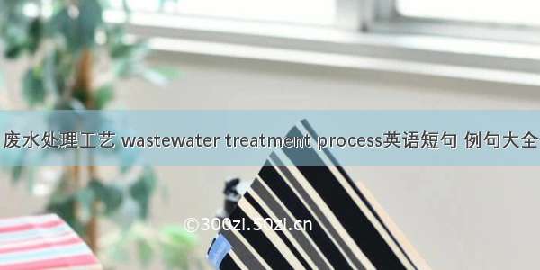 废水处理工艺 wastewater treatment process英语短句 例句大全