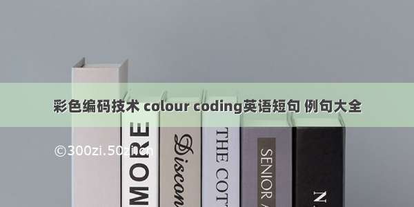 彩色编码技术 colour coding英语短句 例句大全