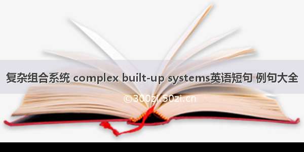 复杂组合系统 complex built-up systems英语短句 例句大全