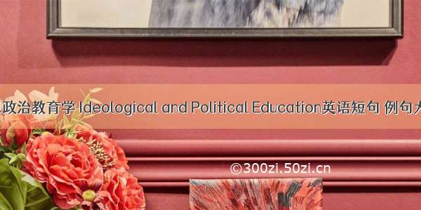 思想政治教育学 Ideological and Political Education英语短句 例句大全