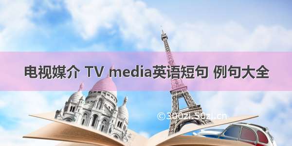 电视媒介 TV media英语短句 例句大全