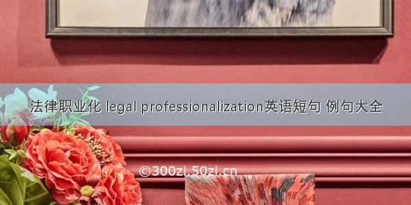 法律职业化 legal professionalization英语短句 例句大全