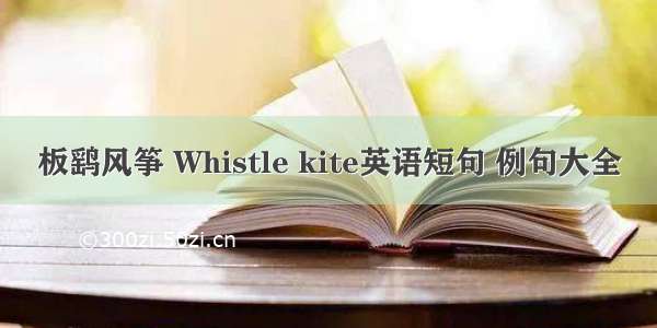 板鹞风筝 Whistle kite英语短句 例句大全