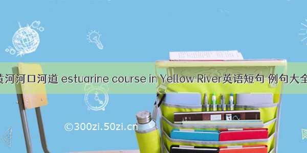 黄河河口河道 estuarine course in Yellow River英语短句 例句大全