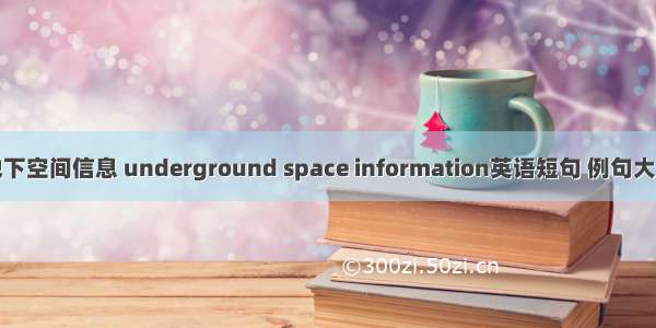 地下空间信息 underground space information英语短句 例句大全