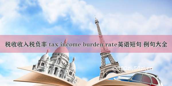 税收收入税负率 tax income burden rate英语短句 例句大全