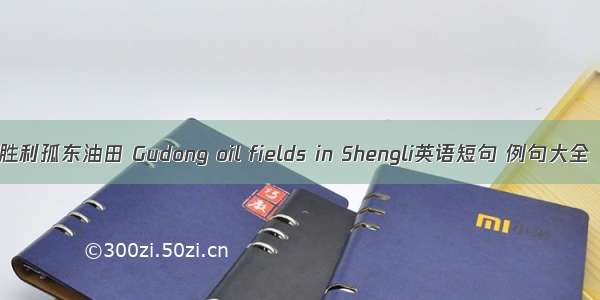 胜利孤东油田 Gudong oil fields in Shengli英语短句 例句大全