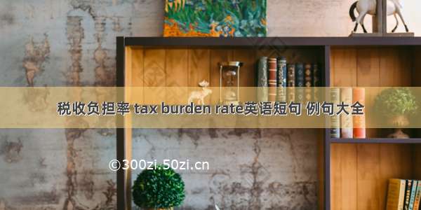 税收负担率 tax burden rate英语短句 例句大全