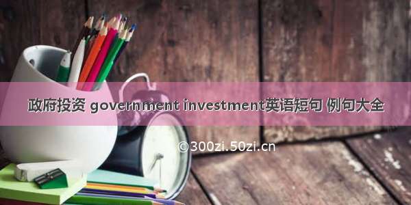 政府投资 government investment英语短句 例句大全