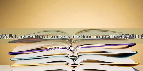 少数民族农民工 agricultural workers of ethnic minorities英语短句 例句大全