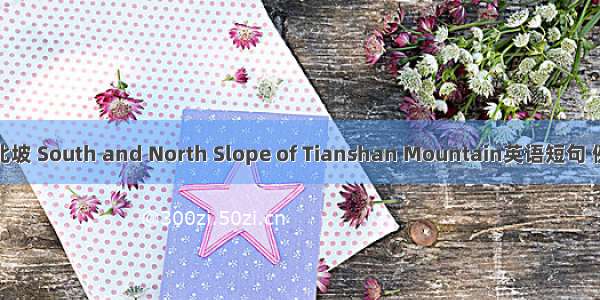 天山南北坡 South and North Slope of Tianshan Mountain英语短句 例句大全