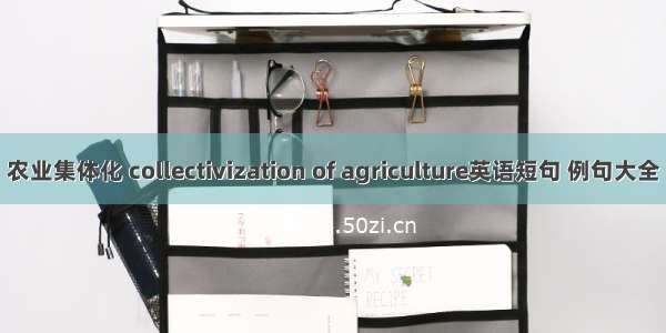 农业集体化 collectivization of agriculture英语短句 例句大全