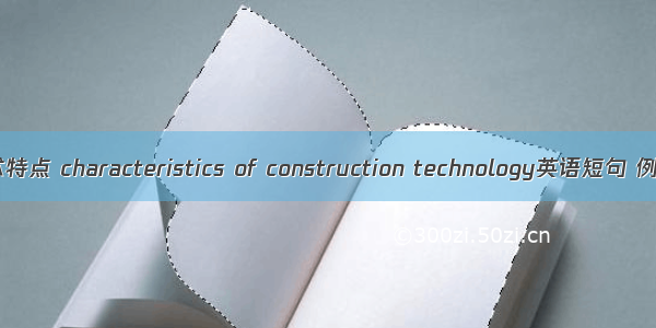 施工技术特点 characteristics of construction technology英语短句 例句大全