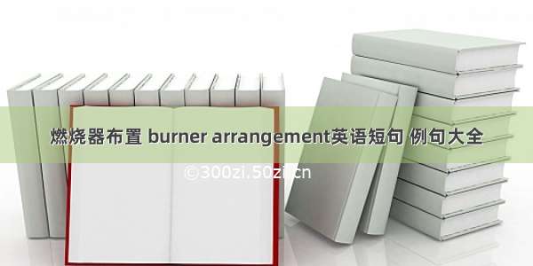 燃烧器布置 burner arrangement英语短句 例句大全