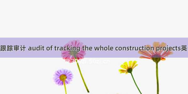 建设项目全过程跟踪审计 audit of tracking the whole construction projects英语短句 例句大全