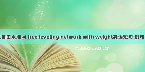 加权自由水准网 free leveling network with weight英语短句 例句大全