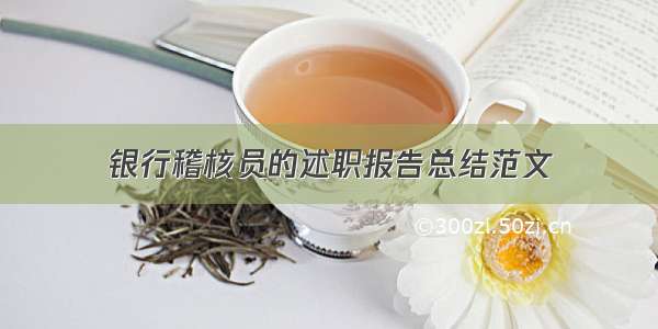 银行稽核员的述职报告总结范文