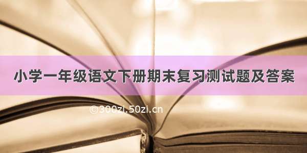 小学一年级语文下册期末复习测试题及答案