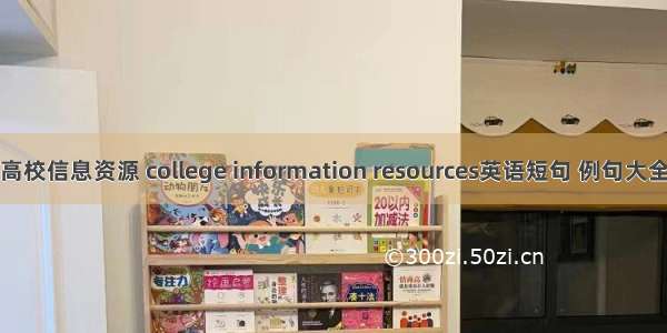 高校信息资源 college information resources英语短句 例句大全