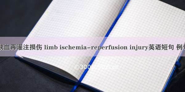 肢体缺血再灌注损伤 limb ischemia-reperfusion injury英语短句 例句大全