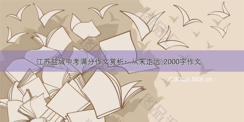 江苏盐城中考满分作文赏析：从未走远_2000字作文