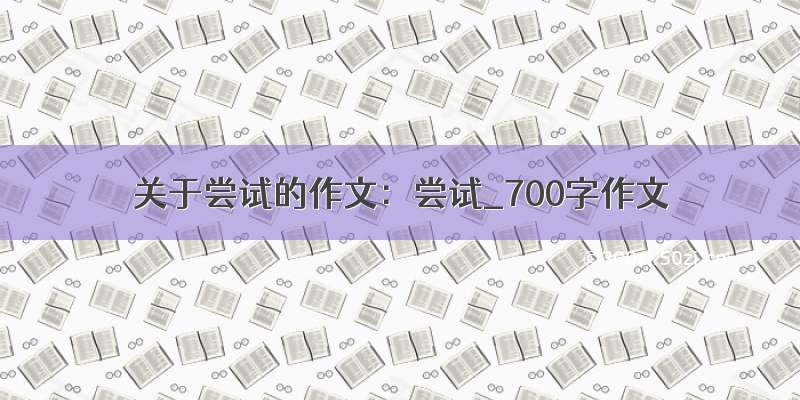 关于尝试的作文：尝试_700字作文